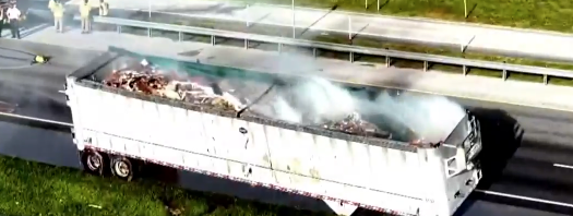 Trailer catches fire on Turnpike in Pompano Beach; NB lanes closed near Commercial Blvd — WSVN 7 Broward, League City Community news